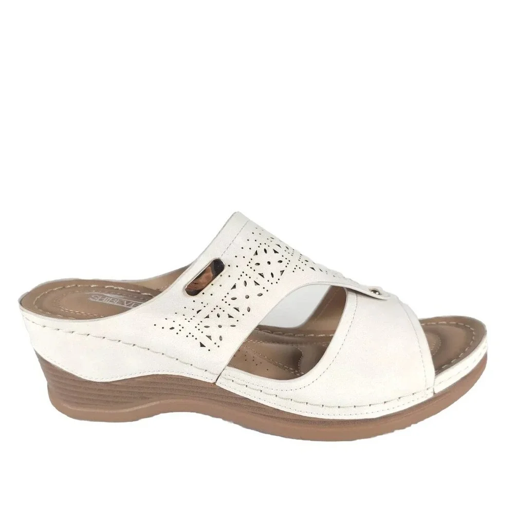 SHIBEVER NWOT Low Comfortable Wedge Sandal Open‎ Toe Slip On Size 42 US 11